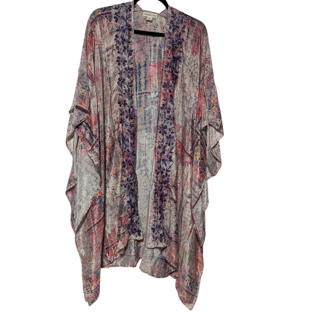 Coldwater Creek Women's Poly Silk Kimono Duster One Size Fit all.